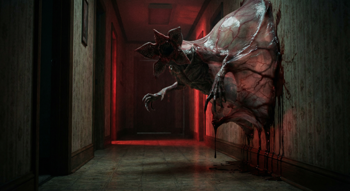 Demogorgon atravesando pared